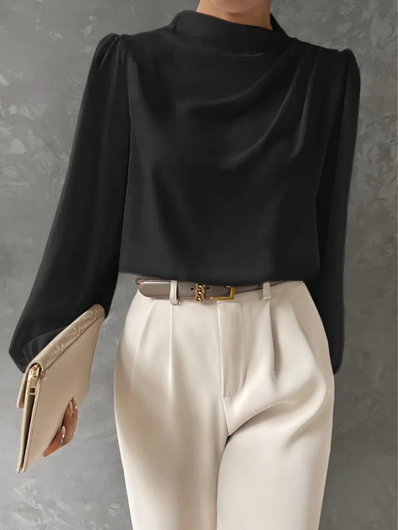 Spring Satin Chiffon Blouse