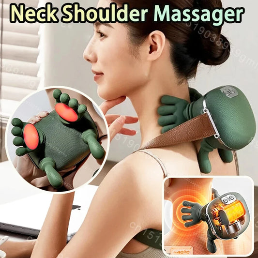 2-in-1 Heated Neck & Back Massage Pillow