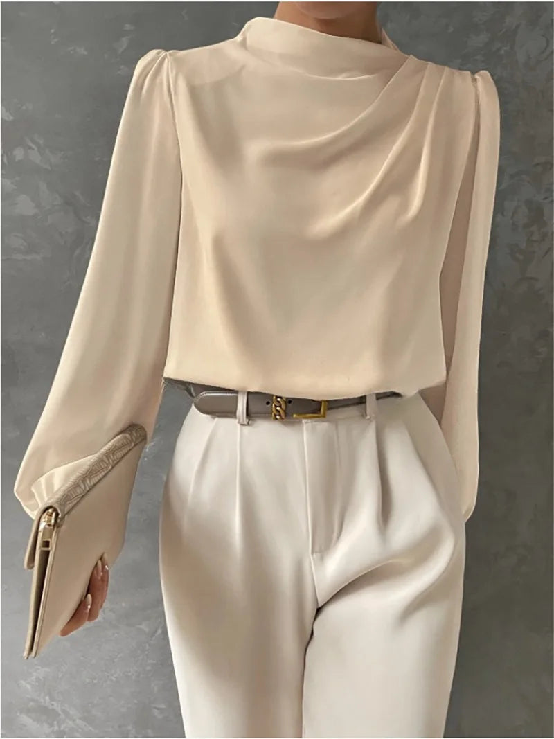 Spring Satin Chiffon Blouse