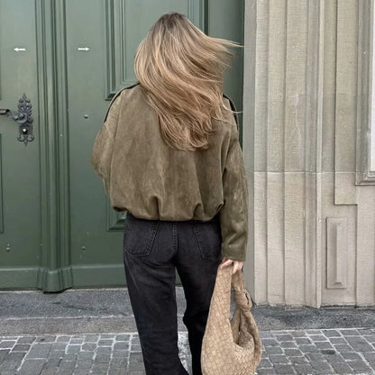 Vintage Chic Women's Bomber Jacket