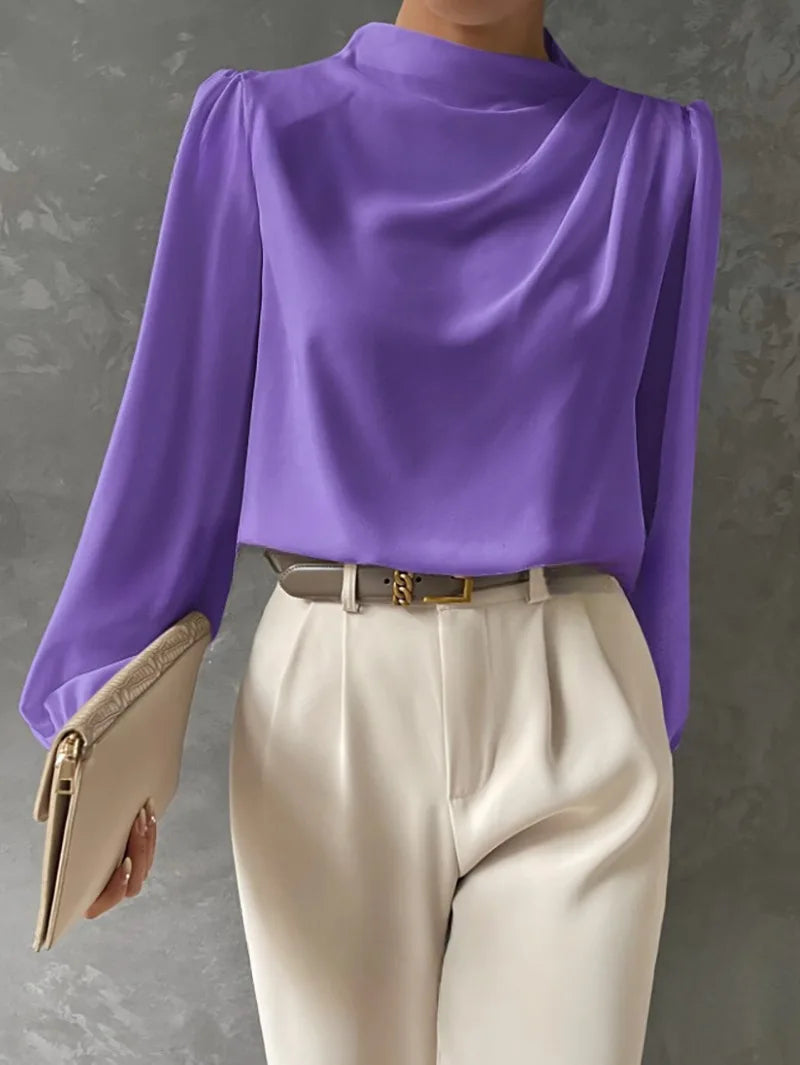 Spring Satin Chiffon Blouse