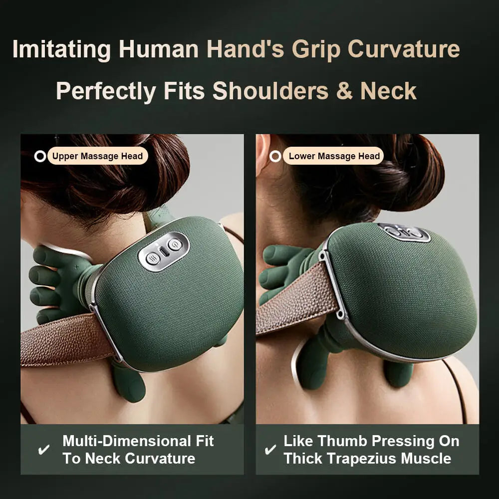 2-in-1 Heated Neck & Back Massage Pillow