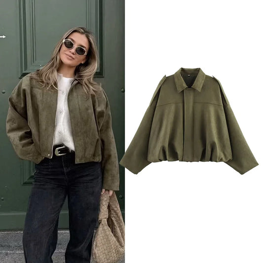 Vintage Chic Women's Bomber Jacket