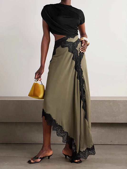 Lace Asymmetrical Party Dress