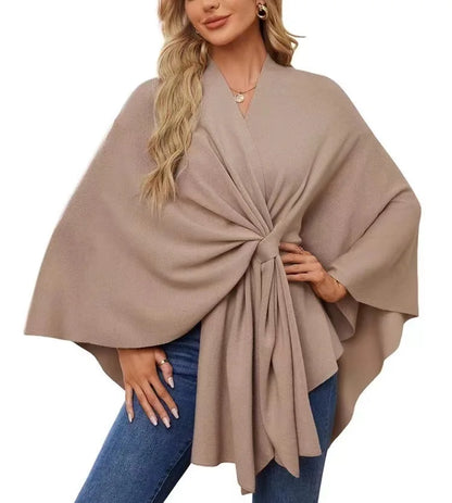 Women’s Elegant V-Neck Winter Poncho