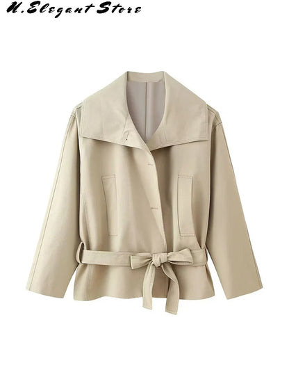 Vintage Khaki Belted Trench Coat – Women’s 2025 Edition
