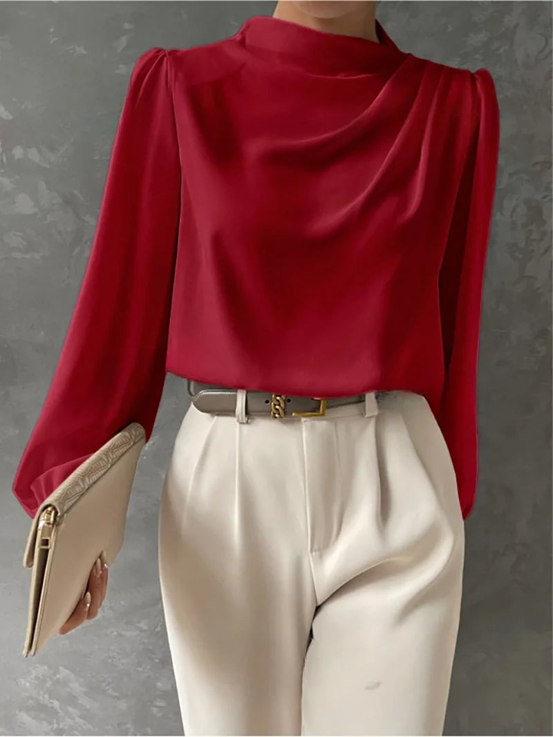 Spring Satin Chiffon Blouse