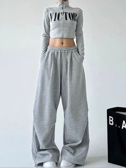 Y2K Harajuku Wide-Leg Sweatpants