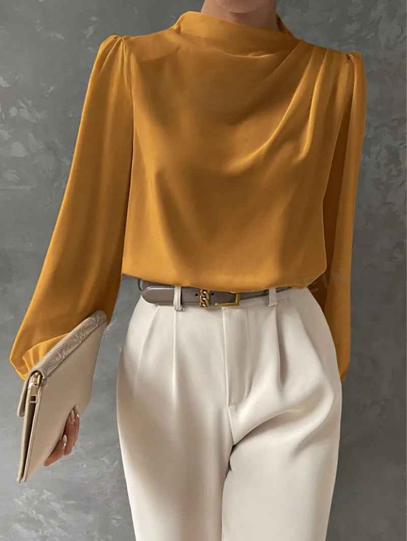 Spring Satin Chiffon Blouse