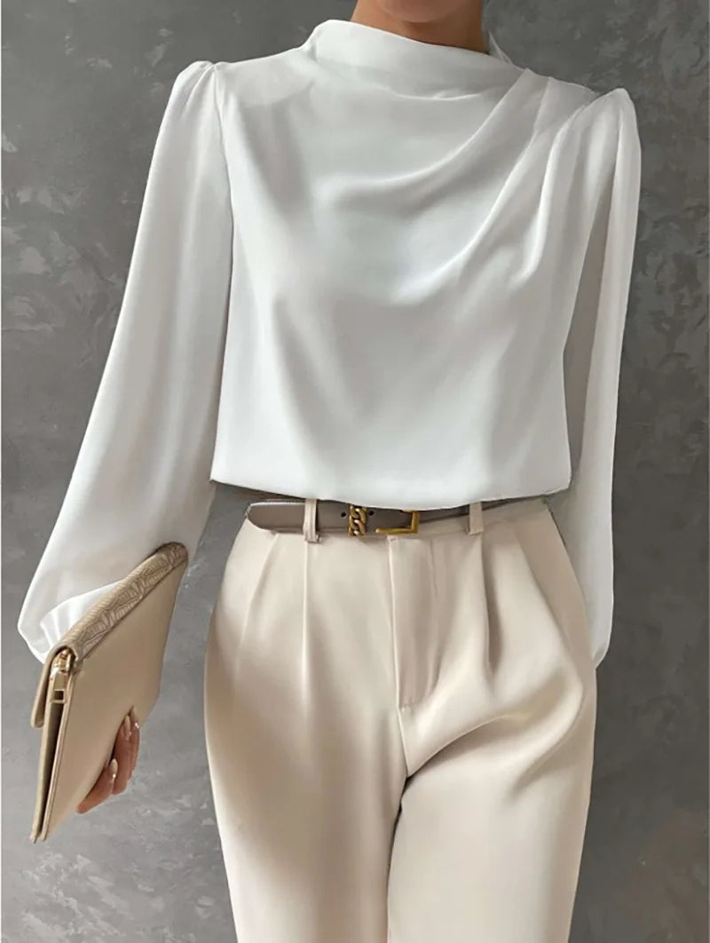 Spring Satin Chiffon Blouse