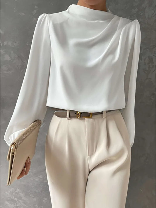 Spring Satin Chiffon Blouse