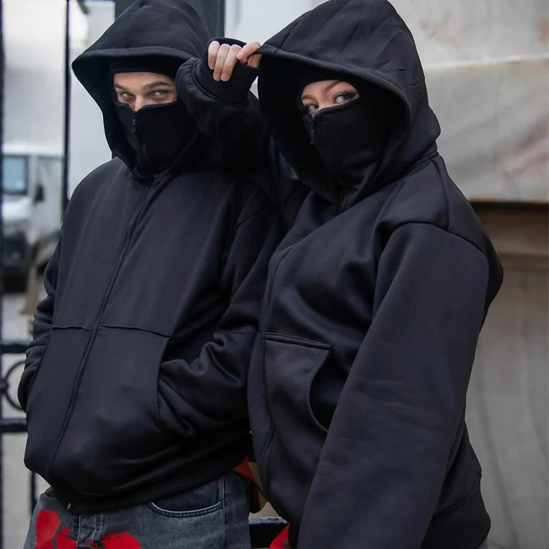 Black Gothic Y2K Streetwear Hoodie