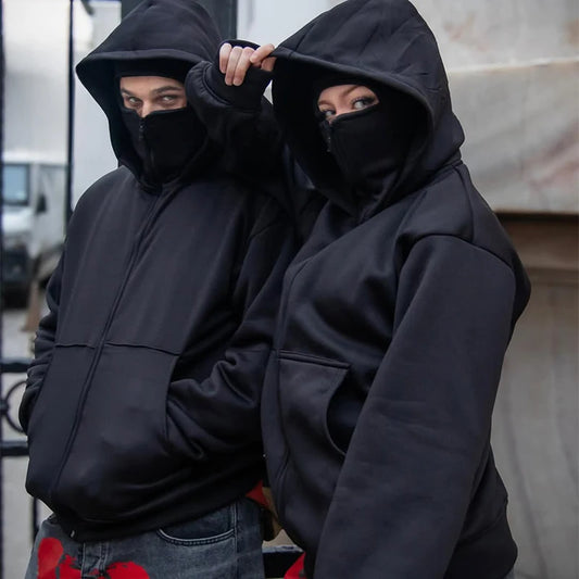 Black Gothic Y2K Streetwear Hoodie
