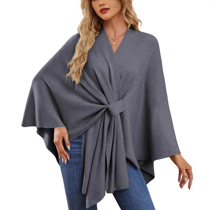 Women’s Elegant V-Neck Winter Poncho